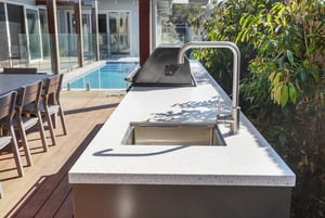 Beefeater 3000E 5 BNR Metallic Charcoal Corian Silver Birch Outdoor Kitchen 2