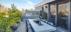 Gasmate 6 BNR BBQ Ash Grey Corian Dove Outdoor Kitchen HR10