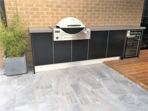 Matte Black Weber Q3600 Outdoor Kitchen 2