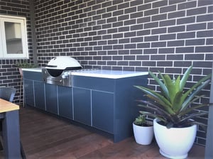 Weber Q3600 with Steel Grey Cabs and 40mm Corian Everest benchtops