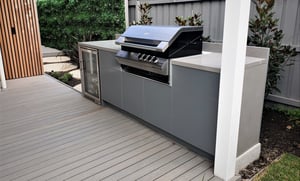 Ziegler & Brown Turbo Classic with Matte Ash Grey and Corian Ash Concrete Outdoor Kitchen 308-4