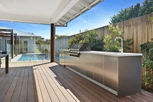 Beefeater 3000E 5 BNR Metallic Charcoal Corian Silver Birch Outdoor Kitchen 5HR