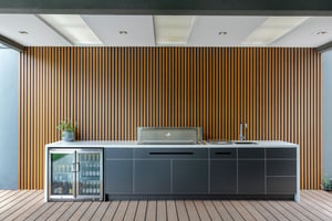 Beefeater Proline Metallic Charcoal with Corian Pearl Benchtops Alfresco Kitchen 3-2