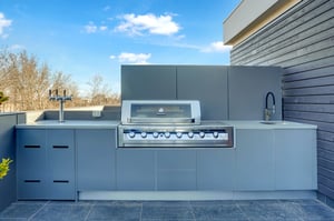 Gasmate 6 BNR BBQ Ash Grey Corian Dove Outdoor Kitchen HR1-1