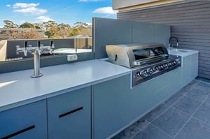 Gasmate 6 BNR BBQ Ash Grey Corian Dove Outdoor Kitchen HR2-1