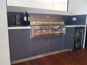 Grand Fire 42 Deluxe Iron Grey Corian Raincloud Outdoor Kitchen