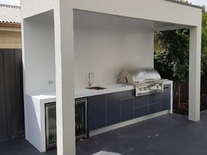 Grand Fire 42 Matte ACP Iron Grey Corian Designer White Outdoor Kitchen 2