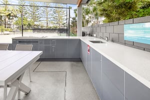 Outdoor BBQ area with Heatlie BBQs