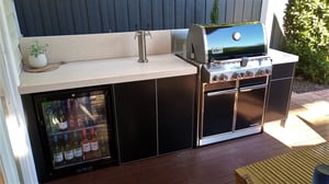 Weber Summit E460 Matte Black Corian Fossil Outdoor Kitchen 1-1