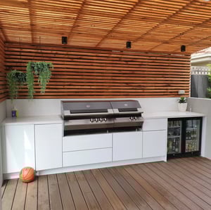 Ziegler & Brown Turbo Classic 6 Burner Matte White Corian Raincloud Alfresco Kitchen 2