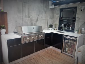 Ziegler and Brown Grand Turbo 4 Gloss Black Dekton Aura Outdoor Kitchen 299